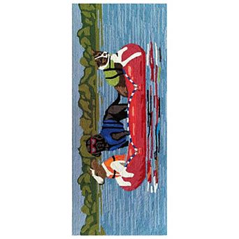 Liora Manne Frontporch Rafting Dogs Indoor / Outdoor Area Rug