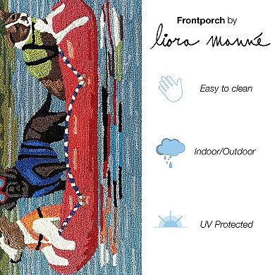 Liora Manne Frontporch Rafting Dogs Indoor / Outdoor Area Rug