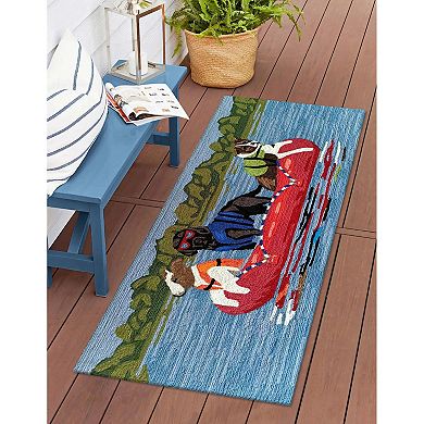 Liora Manne Frontporch Rafting Dogs Indoor / Outdoor Area Rug
