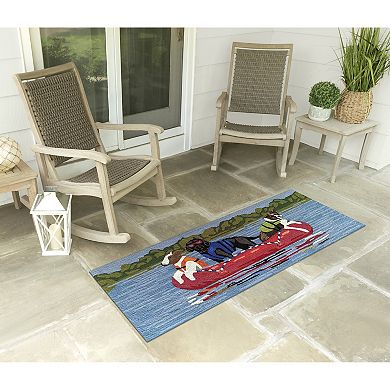 Liora Manne Frontporch Rafting Dogs Indoor / Outdoor Area Rug