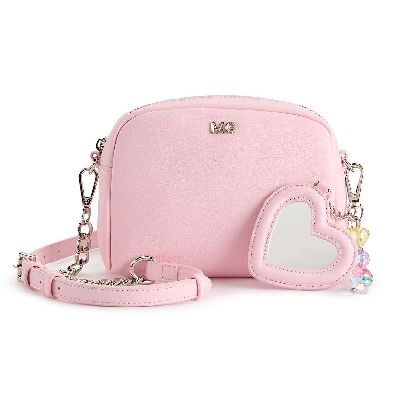 madden girl Crossbody Bag with charms, Pink Quartz
