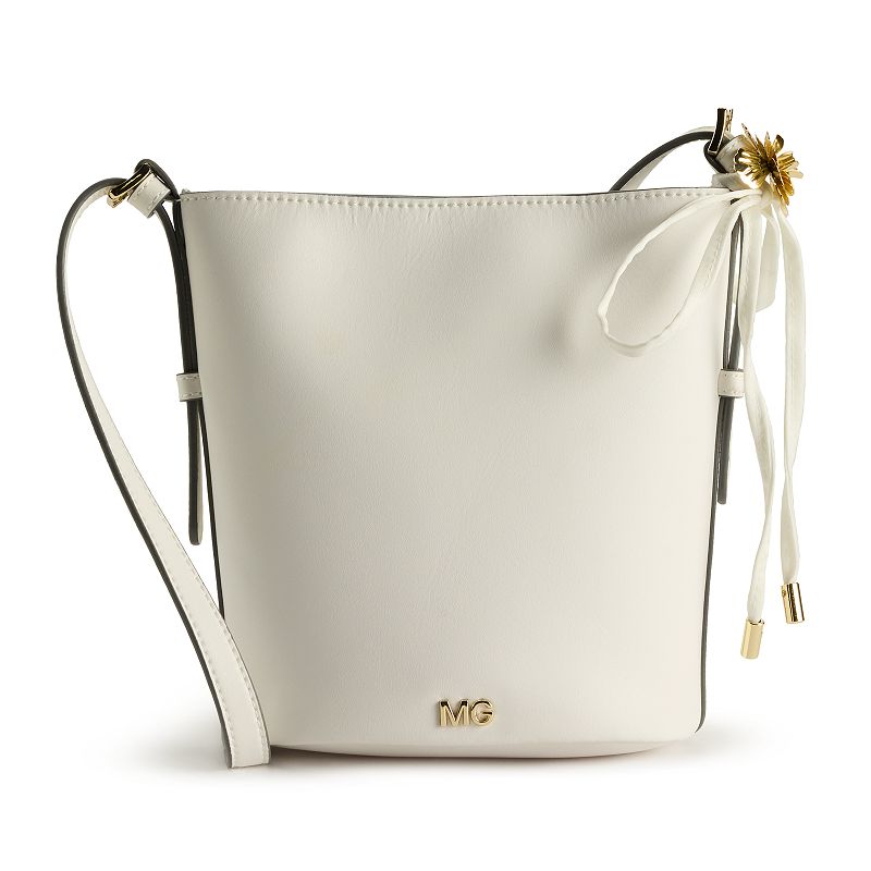 madden girl Crossbody Bucket Bag, White