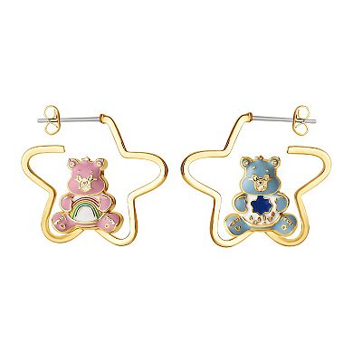 Care Bears 18k Gold Plated Mismatched Hoop Earrings