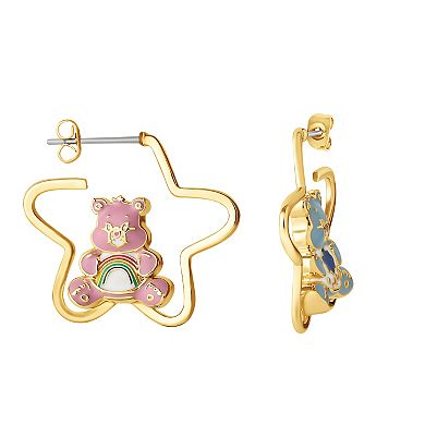 Care Bears 18k Gold Plated Mismatched Hoop Earrings