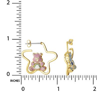 Care Bears 18k Gold Plated Mismatched Hoop Earrings