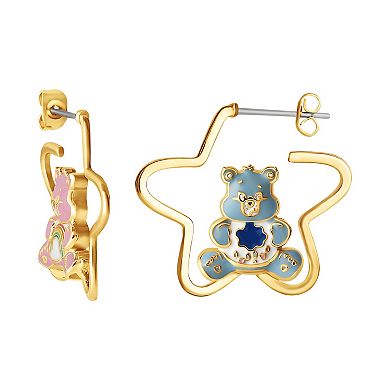 Care Bears 18k Gold Plated Mismatched Hoop Earrings