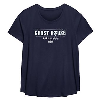 Plus Size Beetlejuice 2 Ghost House With Lydia Deetz Marquee Sign Flowy Graphic Tee