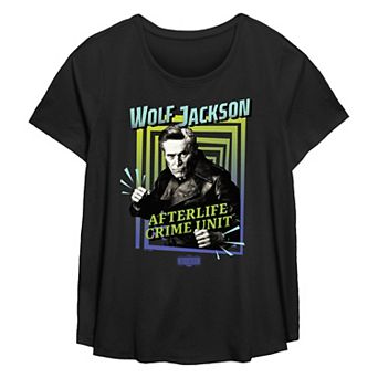 Plus Size Beetlejuice 2 Wolf Jackson Poster Afterlife Crime Unit Flowy Graphic Tee
