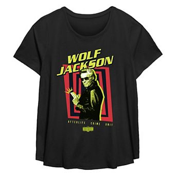 Plus Size Beetlejuice 2 Wolf Jackson Afterlife Crime Unit Flowy Graphic Tee