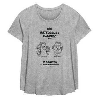 Plus Size Beetlejuice 2 Betelgeuse Wanted Flowy Graphic Tee