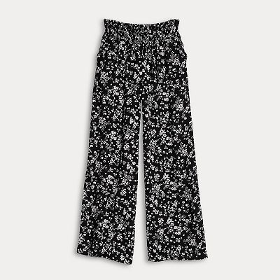 Juniors' SO® High-Rise Smocked Wide Leg Pants