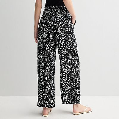 Juniors' SO® High-Rise Smocked Wide Leg Pants