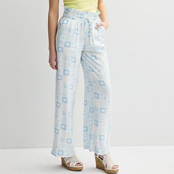Juniors' SO® High-Rise Smocked Wide Leg Pants