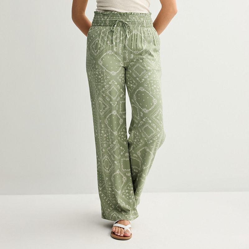 juniors high waisted dress pants Juniors' SO® High-Rise Smocked Wide Leg Product ID:AP1D106625_AL504_W