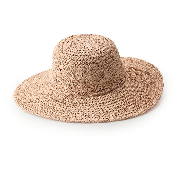 Women's LC Lauren Conrad Crochet Floppy Hat - Blush