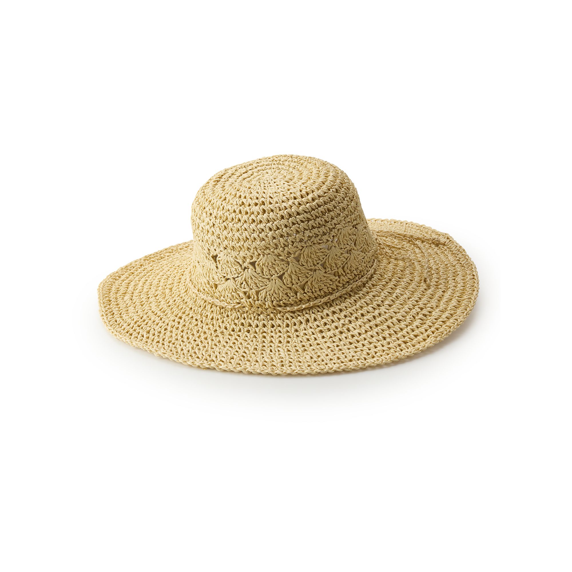 Womens LC Lauren Conrad Crochet Floppy Hat, Natural