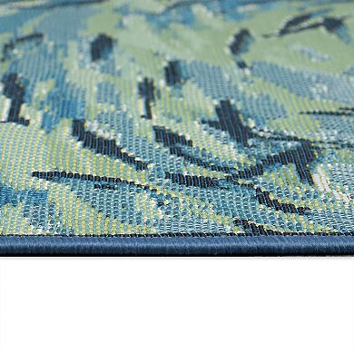 Liora Manne Esencia Fish To Go Blue Indoor/Outdoor Area Rug Mat