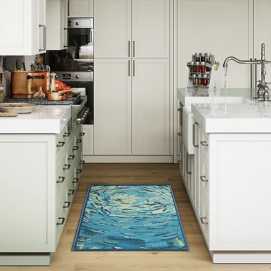 Liora Manne Esencia Fish To Go Blue Indoor/Outdoor Area Rug Mat