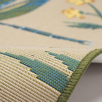 Liora Manne Esencia Floral Dragonfly Indoor/Outdoor Area Rug Mat