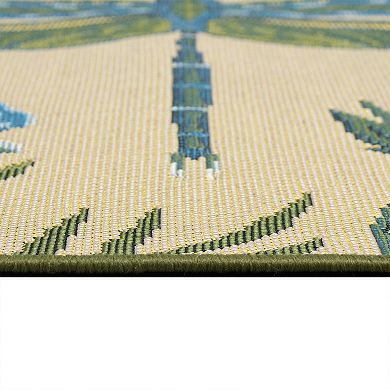 Liora Manne Esencia Floral Dragonfly Indoor/Outdoor Area Rug Mat