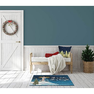 Liora Manne Esencia All Is Calm Indoor/Outdoor Holiday Lighthouse Doormat