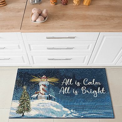 Liora Manne Esencia All Is Calm Indoor/Outdoor Holiday Lighthouse Doormat