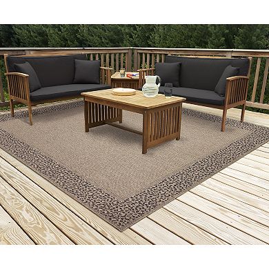 Liora Manne Monaco Leopard Border Indoor/Outdoor Area Rug Area Rug