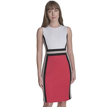 Women's Andrew Marc Sleeveless Colorblock Sheath Dress