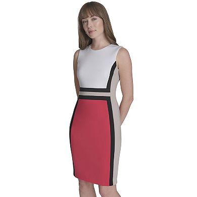 Women's Andrew Marc Sleeveless Colorblock Sheath Dress