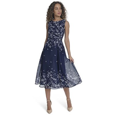 Fit and flare block color chiffon dress 4465 Fit and flare block color chiffon dress 4465