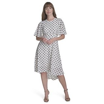 Women's La Nouvelle Renaissance Flutter Sleeve Dot Dress