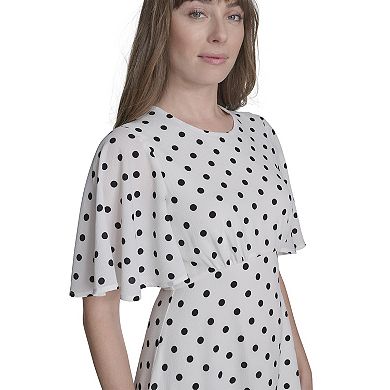 Women's La Nouvelle Renaissance Flutter Sleeve Dot Dress