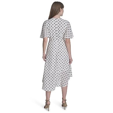 Women's La Nouvelle Renaissance Flutter Sleeve Dot Dress