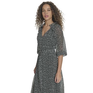 Women's La Nouvelle Renaissance Long Sleeve Pleated Dress