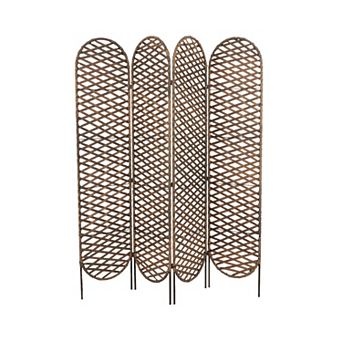 Stella & Eve Copper Metal Geometric Handmade Foldable Freestanding Woven Partition Room Divider Screen