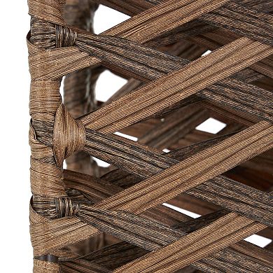 Stella & Eve Copper Metal Geometric Handmade Foldable Freestanding Woven Partition Room Divider Screen