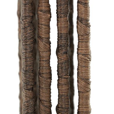 Stella & Eve Copper Metal Geometric Handmade Foldable Freestanding Woven Partition Room Divider Screen