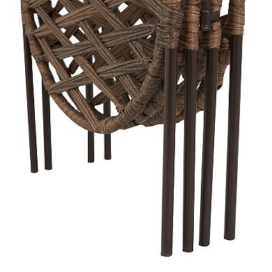 Stella & Eve Copper Metal Geometric Handmade Foldable Freestanding Woven Partition Room Divider Screen