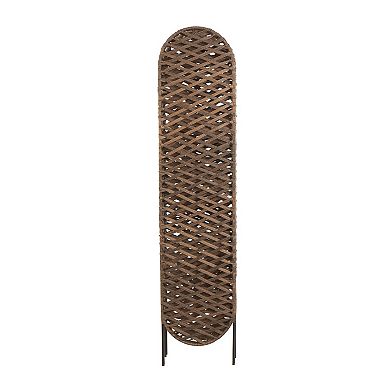 Stella & Eve Copper Metal Geometric Handmade Foldable Freestanding Woven Partition Room Divider Screen