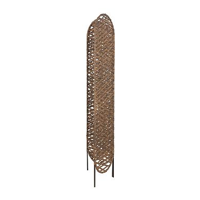 Stella & Eve Copper Metal Geometric Handmade Foldable Freestanding Woven Partition Room Divider Screen