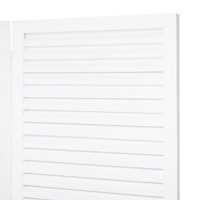 Stella & Eve White Wooden Hinged Foldable Partition 3 Panel Partition Room Divider Screen