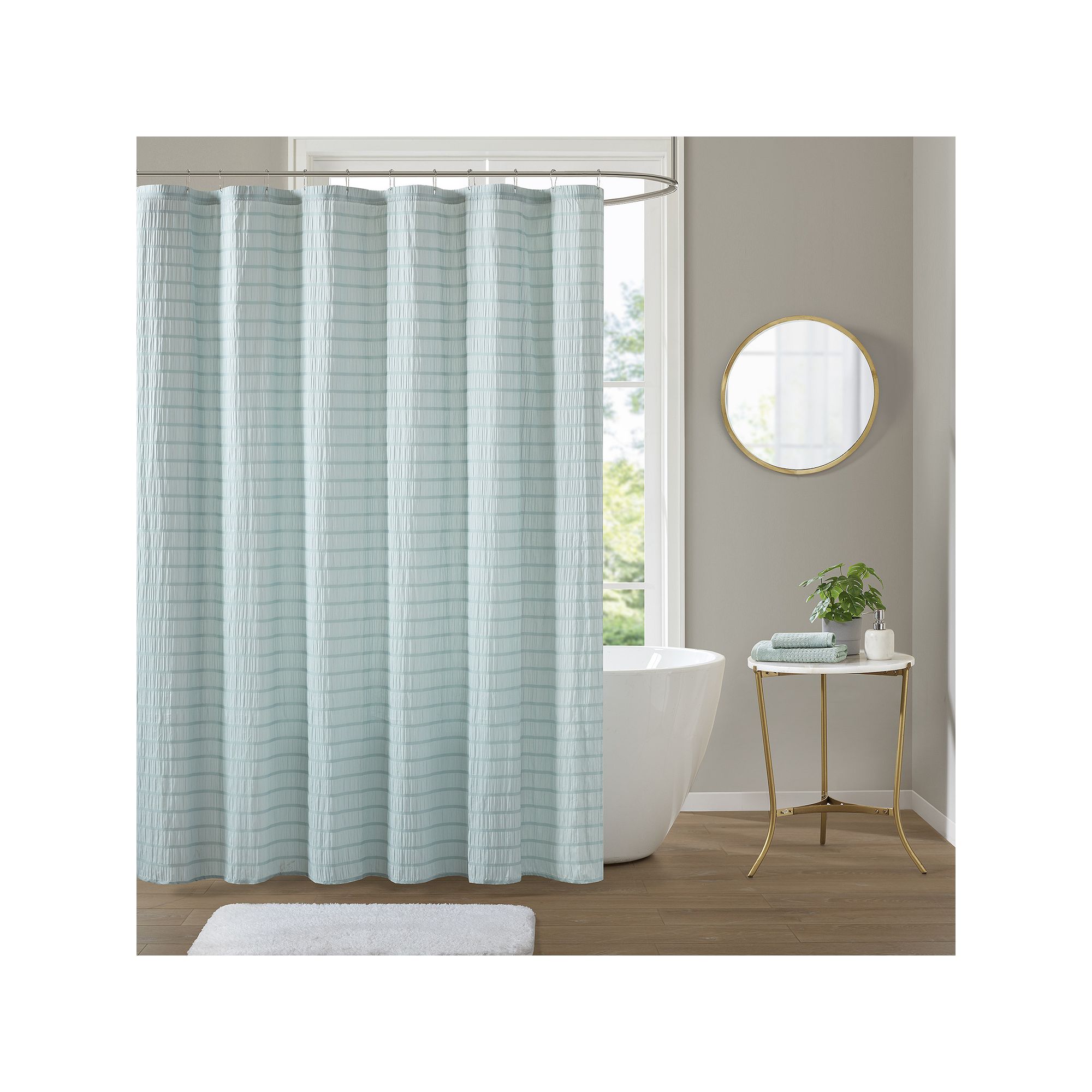 The Big One® Solid Texture Shower Curtain, Size: 70X72, Pastel Blue