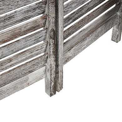 Stella & Eve Gray Wood Distressed Shutter Top 3 Panel Room Divider Screen
