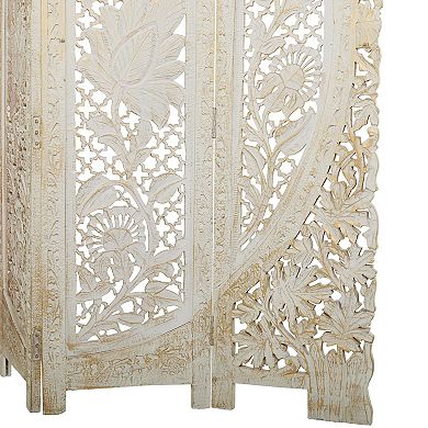 Stella & Eve Floral Arched Partition 4-Panel Room Divider Screen