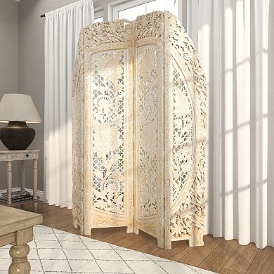 Stella & Eve Floral Arched Partition 4-Panel Room Divider Screen