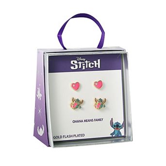 Disney's Lilo & Stitch 18k Gold Plated Stud Earring Set