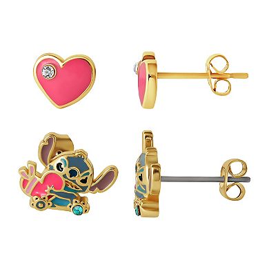 Disney's Lilo & Stitch 18k Gold Plated Stud Earring Set