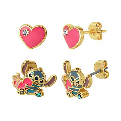 Disney's Lilo & Stitch 18k Gold Plated Stud Earring Set