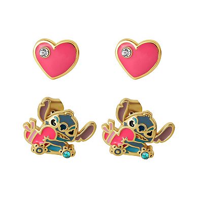 Disney's Lilo & Stitch 18k Gold Plated Stud Earring Set