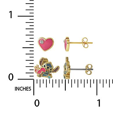 Disney's Lilo & Stitch 18k Gold Plated Stud Earring Set